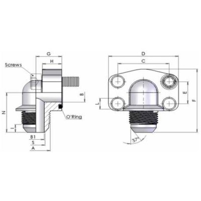 J6N0 - Flange a 90 Filettate JIC