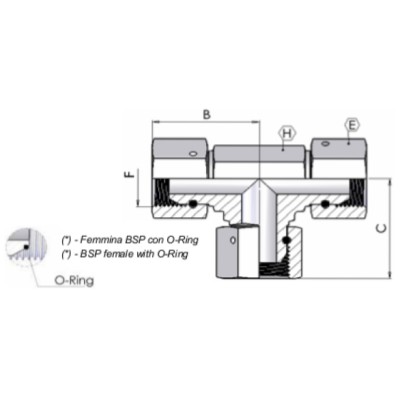 2047 - Unione a T - femmina girevole