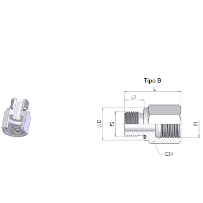 4072 B - Riduzione Maschio-Femmina con guarnizione piana
