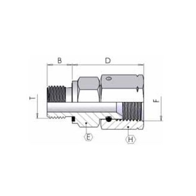 3750 - Nipplo femmina girevole JIC-maschio Metrico con guarnizione ED