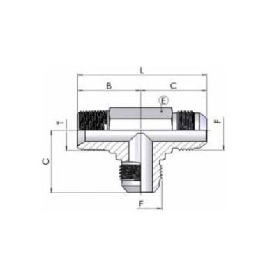 6051 - T con maschio NPTF laterale