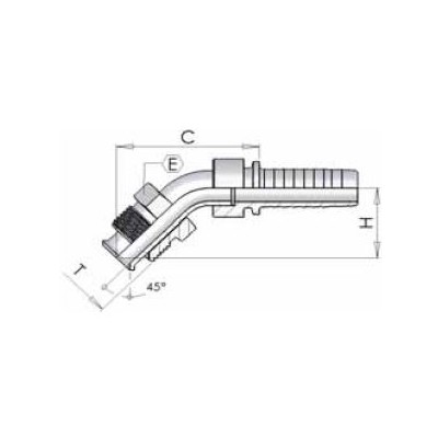 45IF - Maschio SAE Girevole Cono Inverso a 45