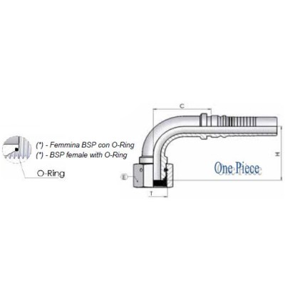 50H01 - Curva BSP 90 cono 60 Dado Spinato