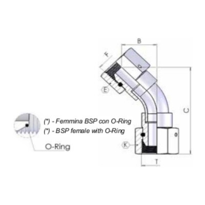 5028 - swivel 45° elbow (welded)