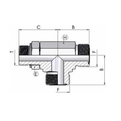 7064 - T ORFS con maschio metrico (DIN 3852-1) laterale orientabile